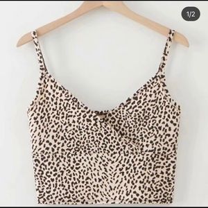 Shein leopard print crop top Size S